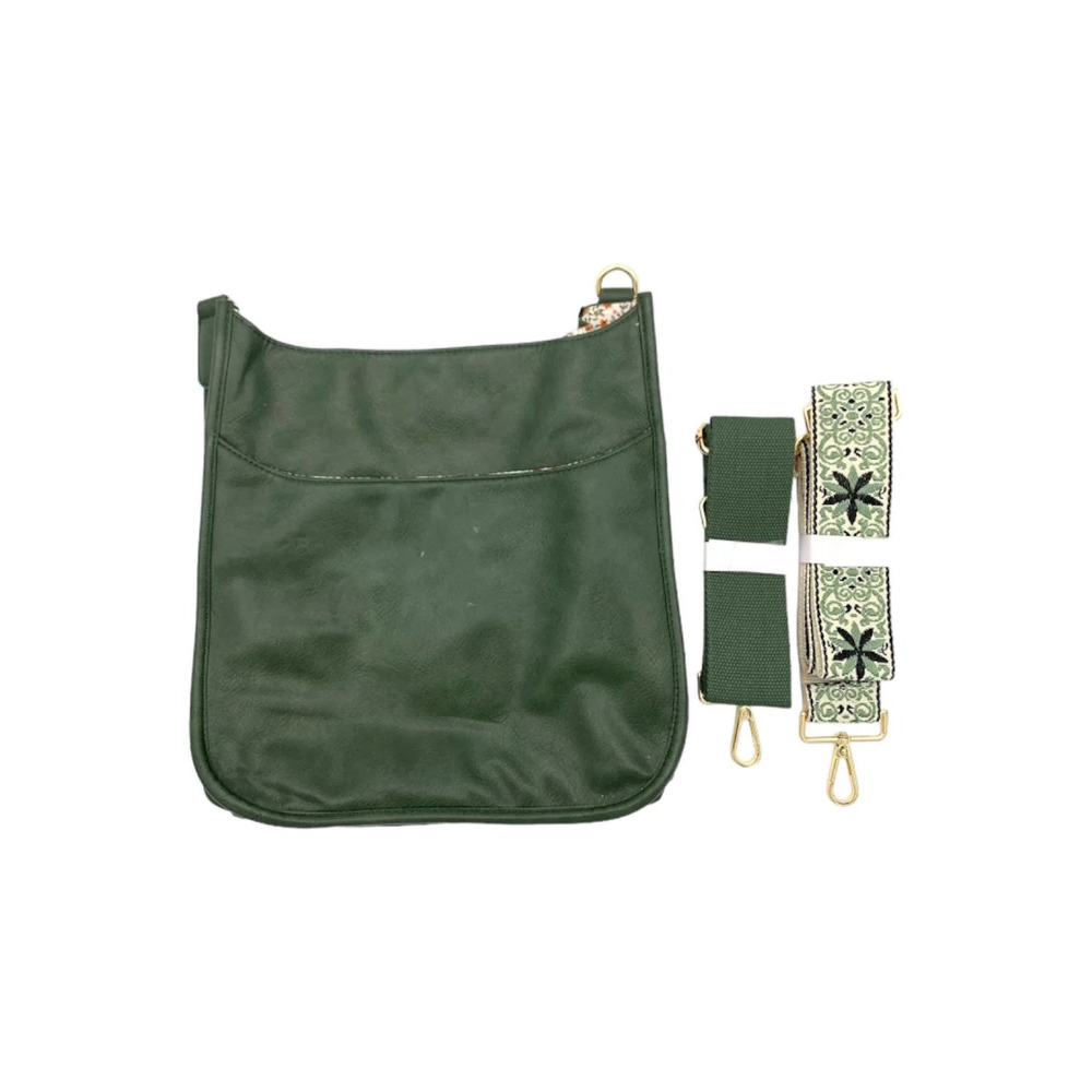 Ahdorned Classic Messenger with Crossbody Strap Olive